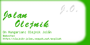 jolan olejnik business card